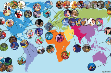 Mapa con todas las películas de Disney