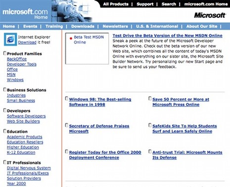 Microsoft en 1998