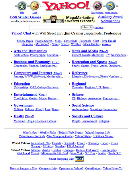 Yahoo en 1998