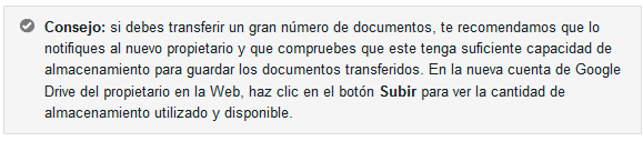 Referencia a Google Drive en una página de ayuda de Google