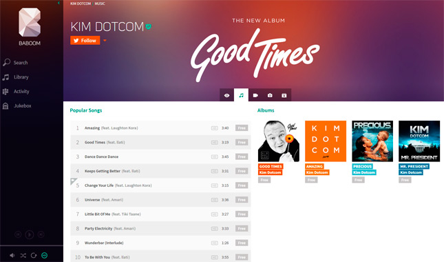 Baboom, el nuevo servicio de música por streaming del fundador de Megaupload