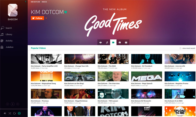 Baboom, el nuevo servicio de música por streaming del fundador de Megaupload