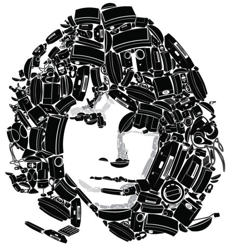 Rostro de Jim Morrison recreado con los equipos de sonido de Bose