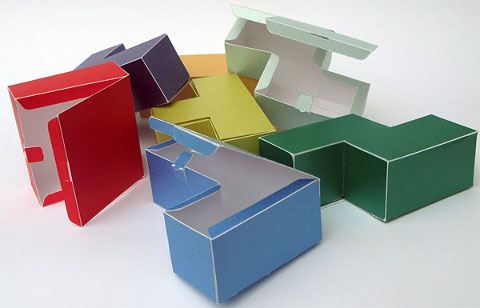Cajas para guardar los regalos con forma de Tetris