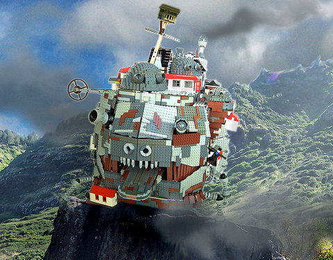 El Castillo Ambulante de Miyazaki recreado con bloques de Lego