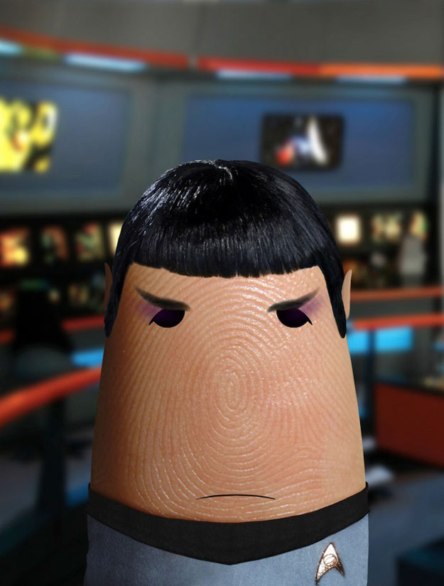 Retrato de Spock en la yema de un dedo