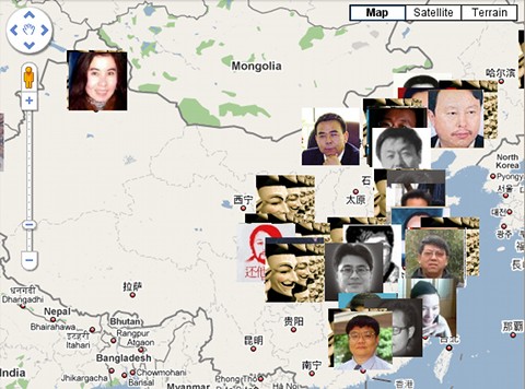 Localización de disidentes chinos encarcelados en Google Maps