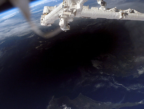 Eclipse solar visto desde la Estación Espacial Internacional