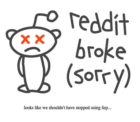 Página de error de Reddit