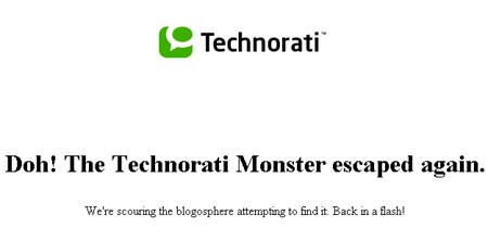 Página de error de Technorati