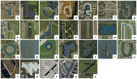 Letras y números vistos desde Google Earth