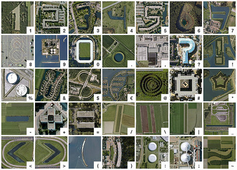 Letras y números vistos desde Google Earth