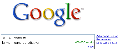 Según Google, la marihuana es...