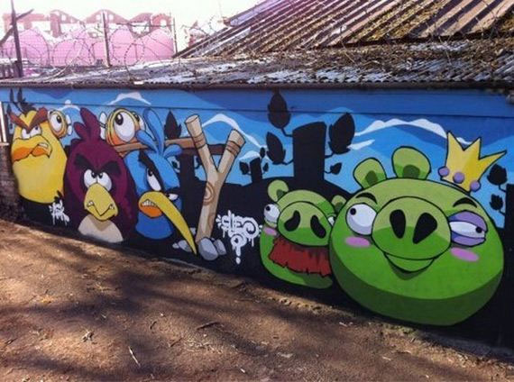 Grafitis inspirados por videojuegos