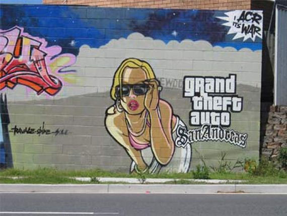 Grafitis inspirados por videojuegos