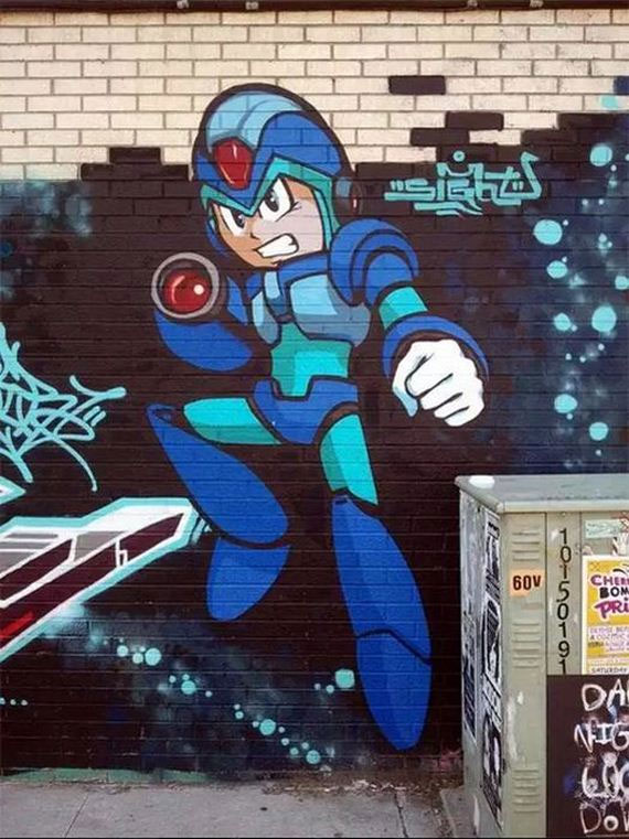 Grafitis inspirados por videojuegos