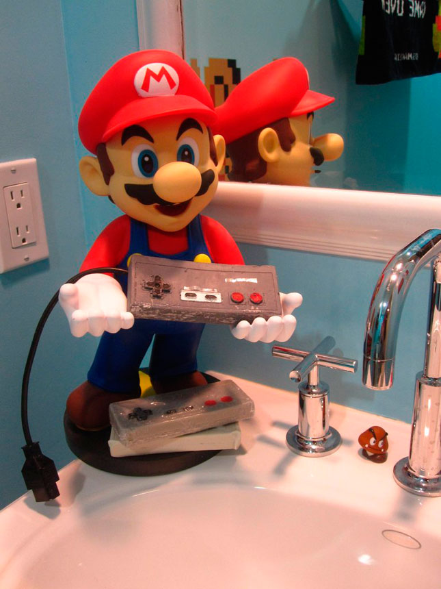 Lavabo dedicado a Super Mario Bros