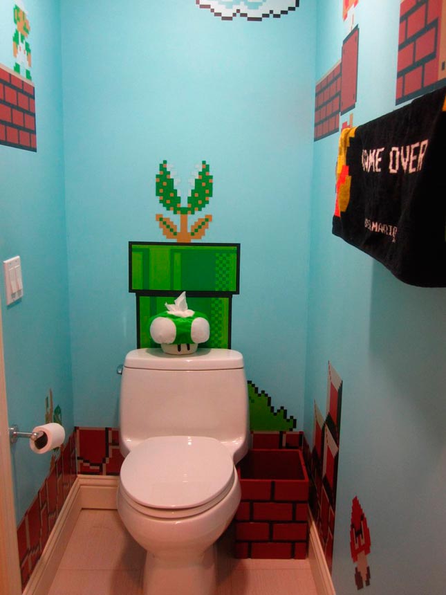 Lavabo dedicado a Super Mario Bros