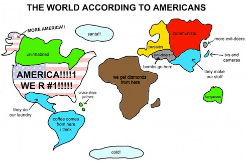 Mapa del mundo según los estadounidenses