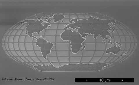 Mapa del mundo creado por el Departamento de Fotónica de la Universidad de Gante