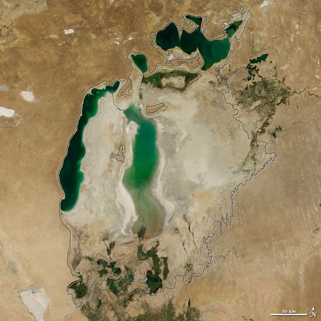 Nuevas imágenes de la NASA muestran el desastre medioambiental del Mar de Aral