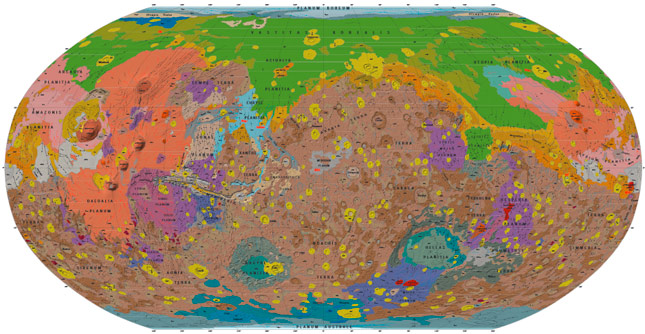 El mapa geológico más detallado de Marte