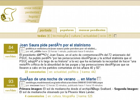 Así ven Menéame los daltónicos