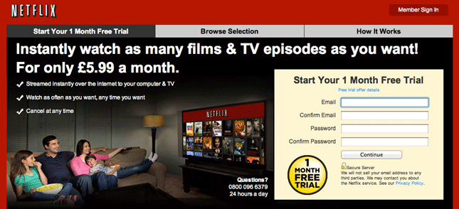 Netflix debuta en el Reino Unido e Irlanda
