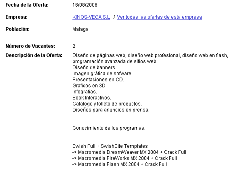 Oferta de Trabajo Oferta de Trabajo