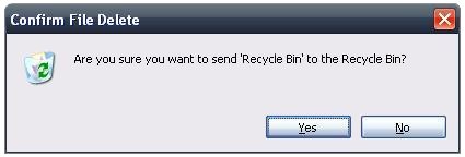 ¿Está seguro de que quiere enviar la Papelera de Reciclaje a la Papelera de Reciclaje?