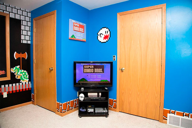 Padre redecora la habitación de su hija con los personajes de Super Mario Bros