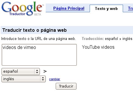 ¿Vimeo? ¿No habrá usted querido decir YouTube ¿Vimeo? ¿No habrá usted querido decir YouTube