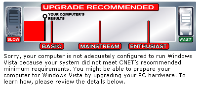 Requerimientos de Windows Vista no satisfechos