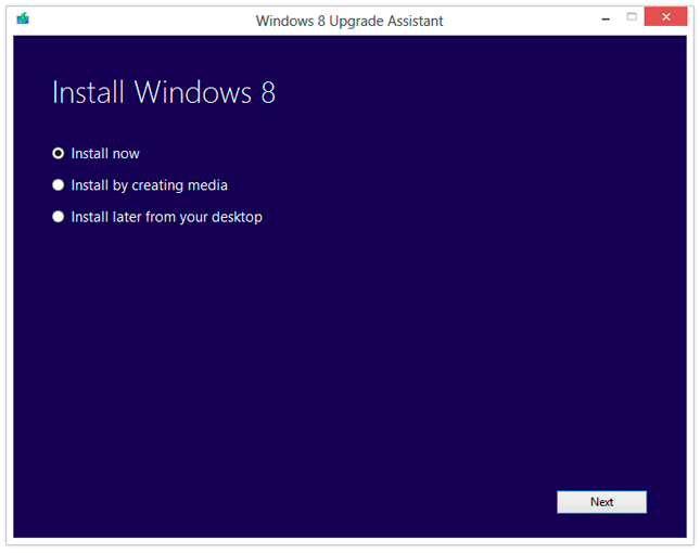 Asistente de actualización a Windows 8