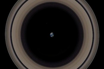 Tamaño de la Tierra en comparación con los anillos de Saturno