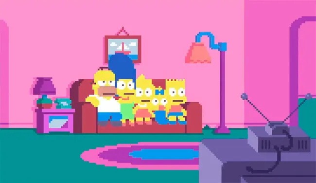 Homenaje a Los Simpson en forma de pixel art