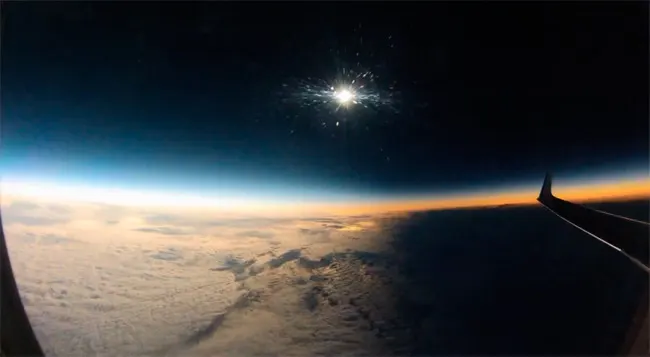 La sombra de la Luna durante un eclipse solar