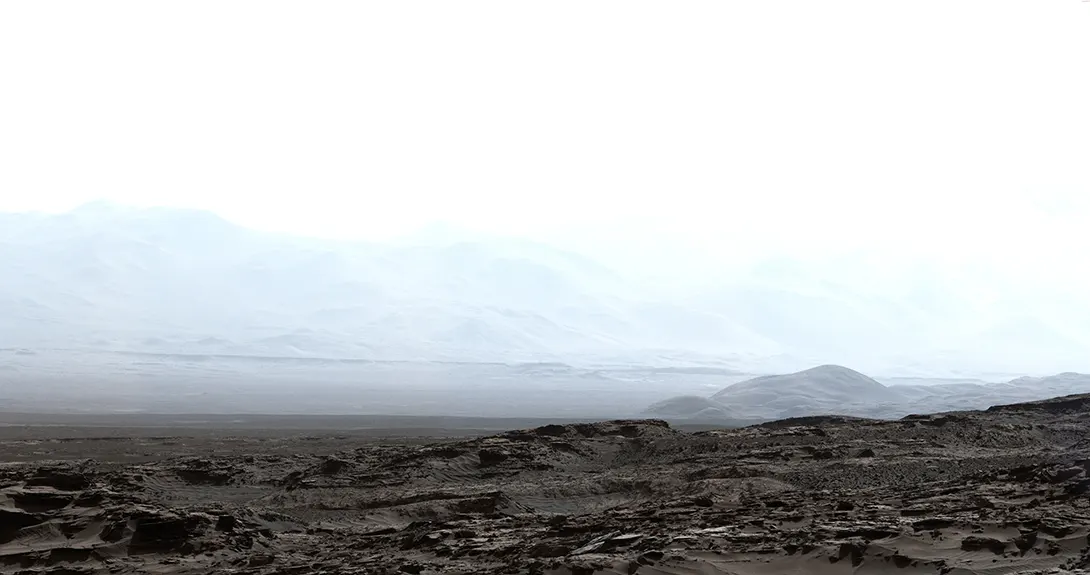 Panorámica de un amanecer en Marte captado por el rover Curiosity