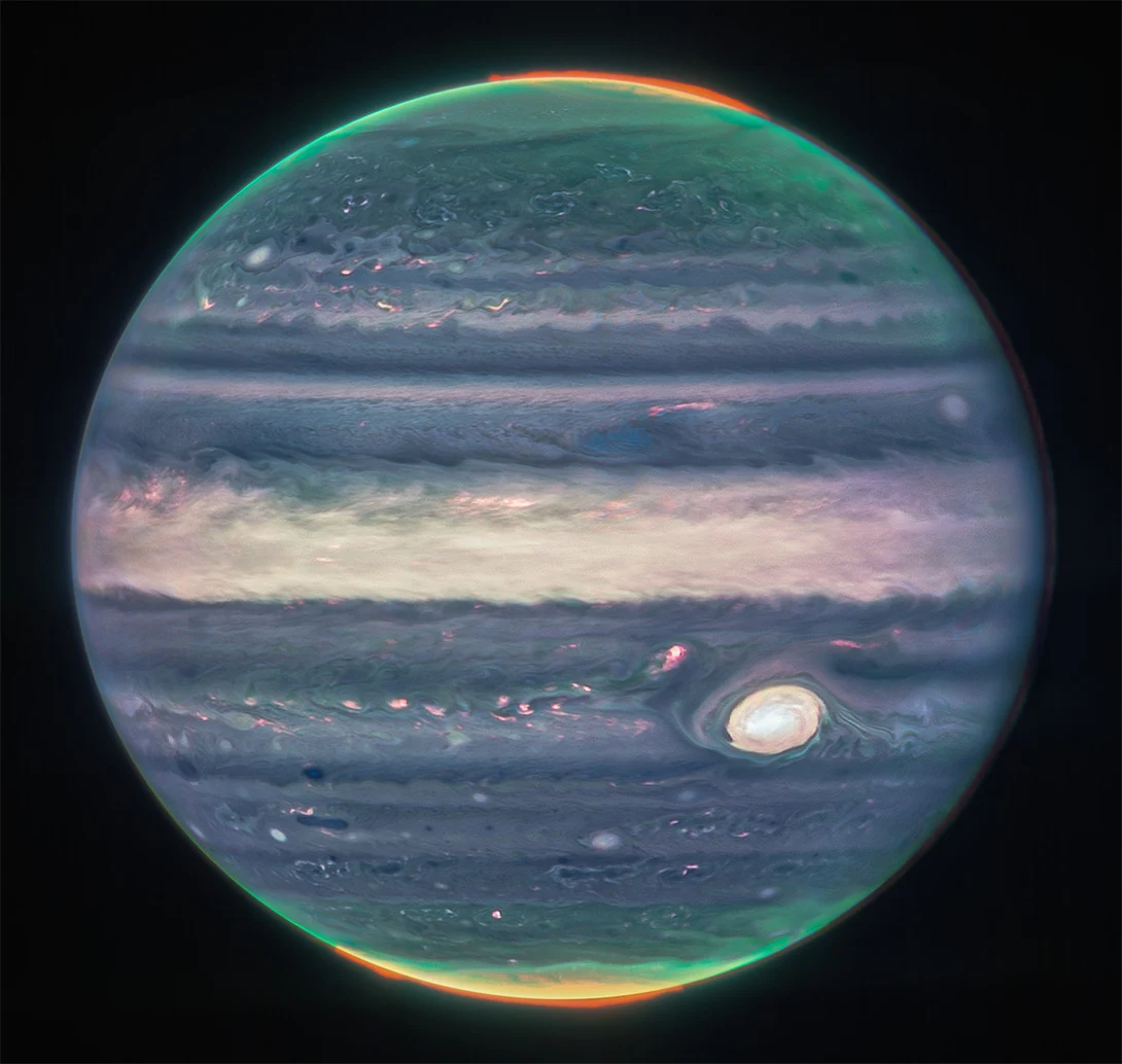 Júpiter fotografiado por el telescopio espacial James Webb