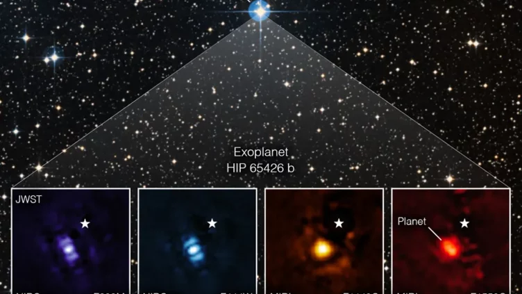 Primera imagen de un exoplaneta tomada por el telescopio espacial James Webb