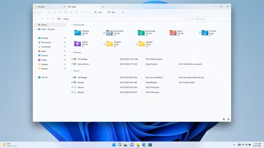 La nueva actualización para Windows 11 añade pestañas al Explorador de Archivos