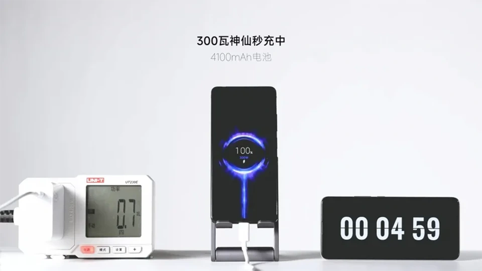 Redmi presenta un sistema de carga rápida de 300 W que recarga un móvil en 5 minutos