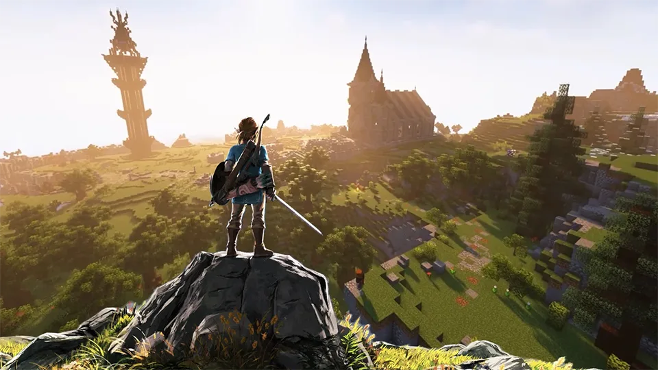 El mundo de The Legend of Zelda: Breath of the Wild en Minecraft