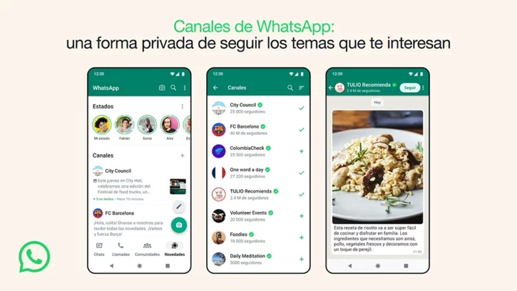 WhatsApp presenta Canales, una nueva manera para seguir a personas y empresas famosas