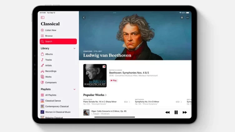 Apple Music Classical está disponible desde hoy para el iPad