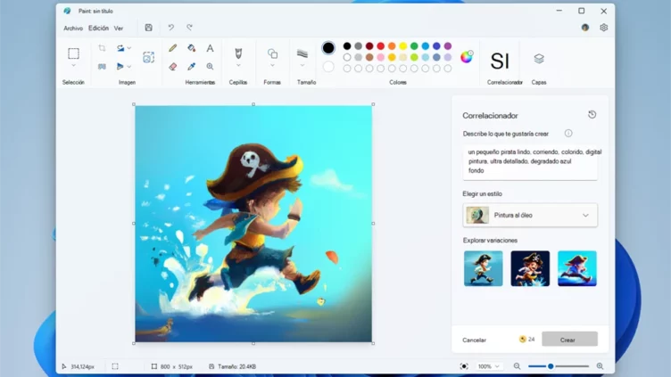 Microsoft Paint permite desde ahora crear imágenes a partir de descripciones