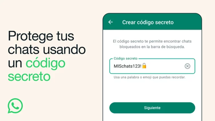 WhatsApp añade la opción de proteger los chats más íntimos con un código secreto