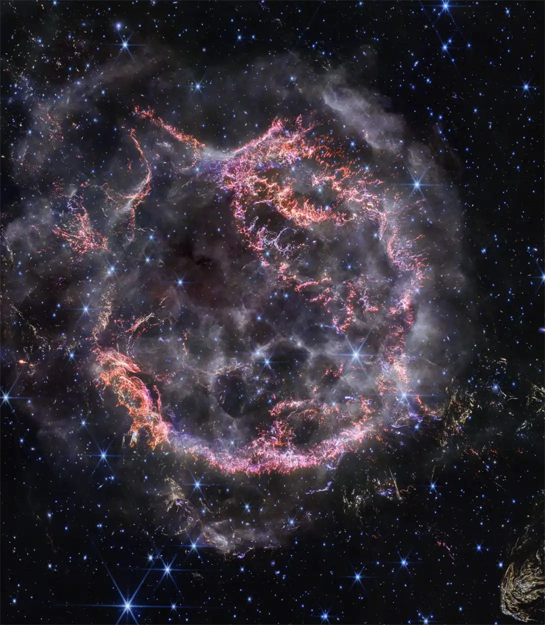 El telescopio espacial James Webb retrata los restos de la supernova Cassiopeia A