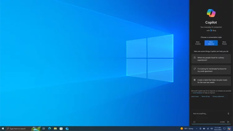 Copilot llega de manera oficial a Windows 10