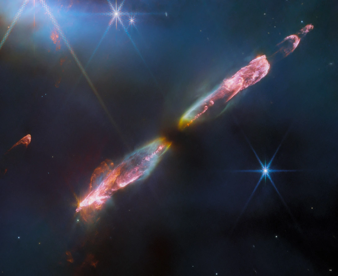 El telescopio James Webb capta los flujos supersónicos del objeto Herbig-Haro 211